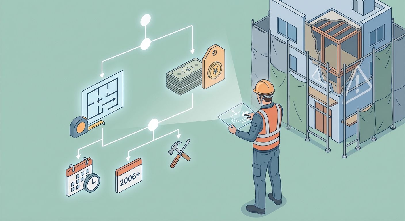 【対象判定チェック】あなたが行う原状回復工事は調査が必要？