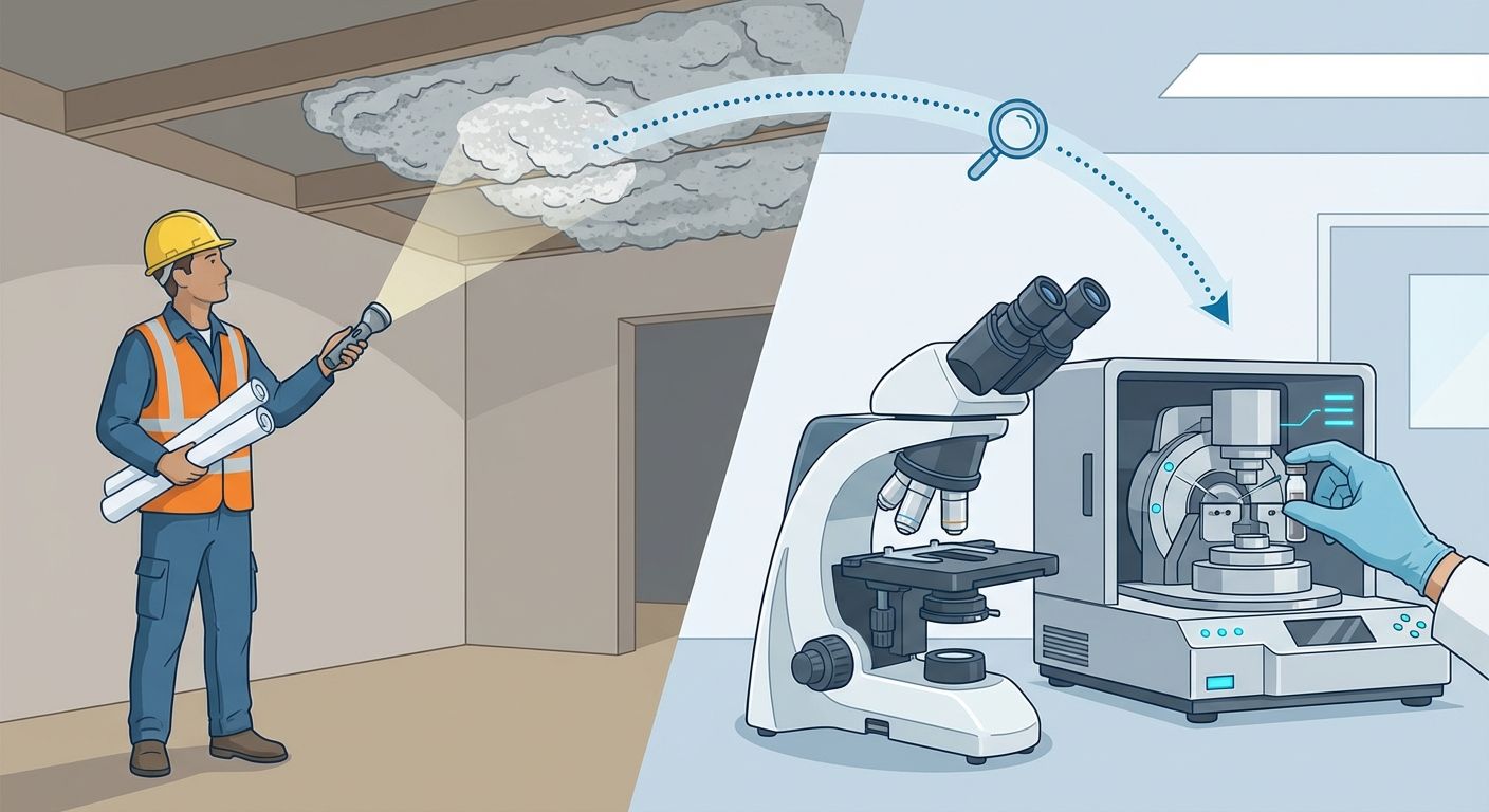 吹付けアスベストの識別・調査実務フロー