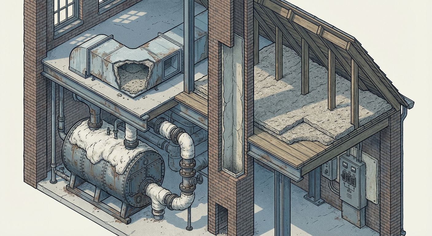 アスベスト保温材が使用されている主な場所と年代