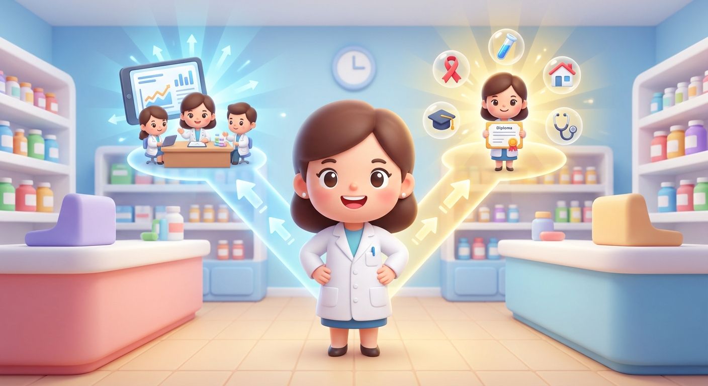 正社員移行後のキャリアパス：管理薬剤師・専門薬剤師への道