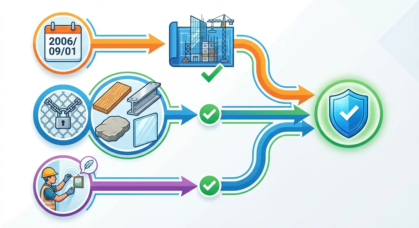 【判断フロー】アスベスト調査が「対象外（不要）」となる3つの条件