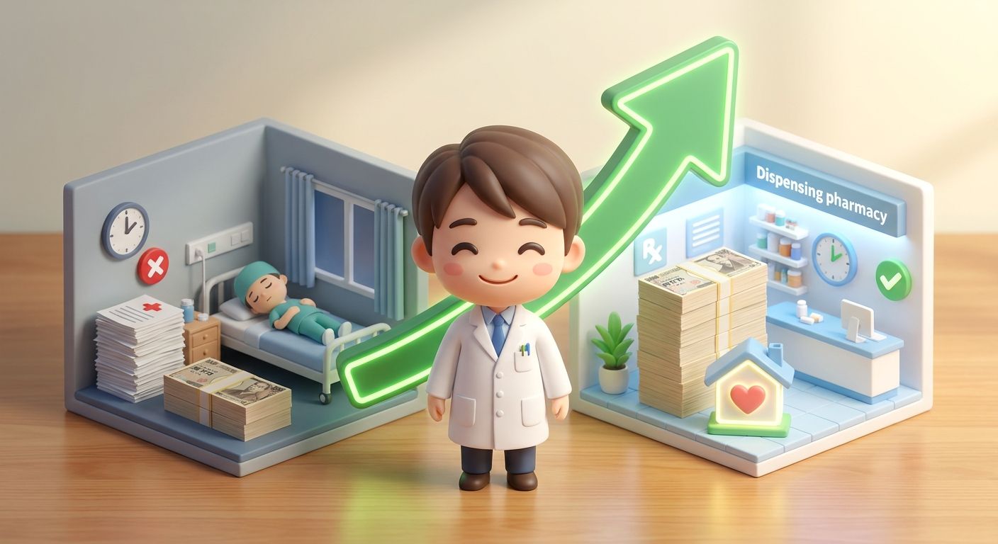 【年収比較】病院薬剤師から調剤薬局への転職で給料はどう変わった?