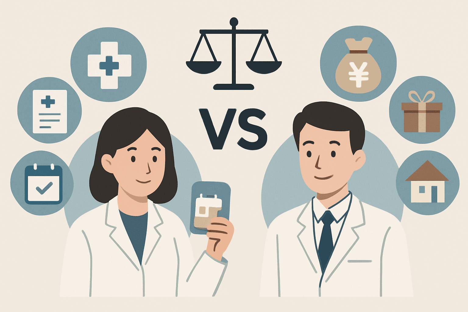 派遣薬剤師と正社員の福利厚生、具体的な違いを徹底比較