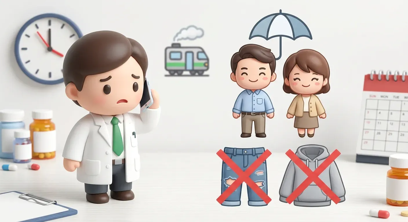 【深掘り対策】もしもの時の「遅刻対応」と「服装」完全チェックリスト