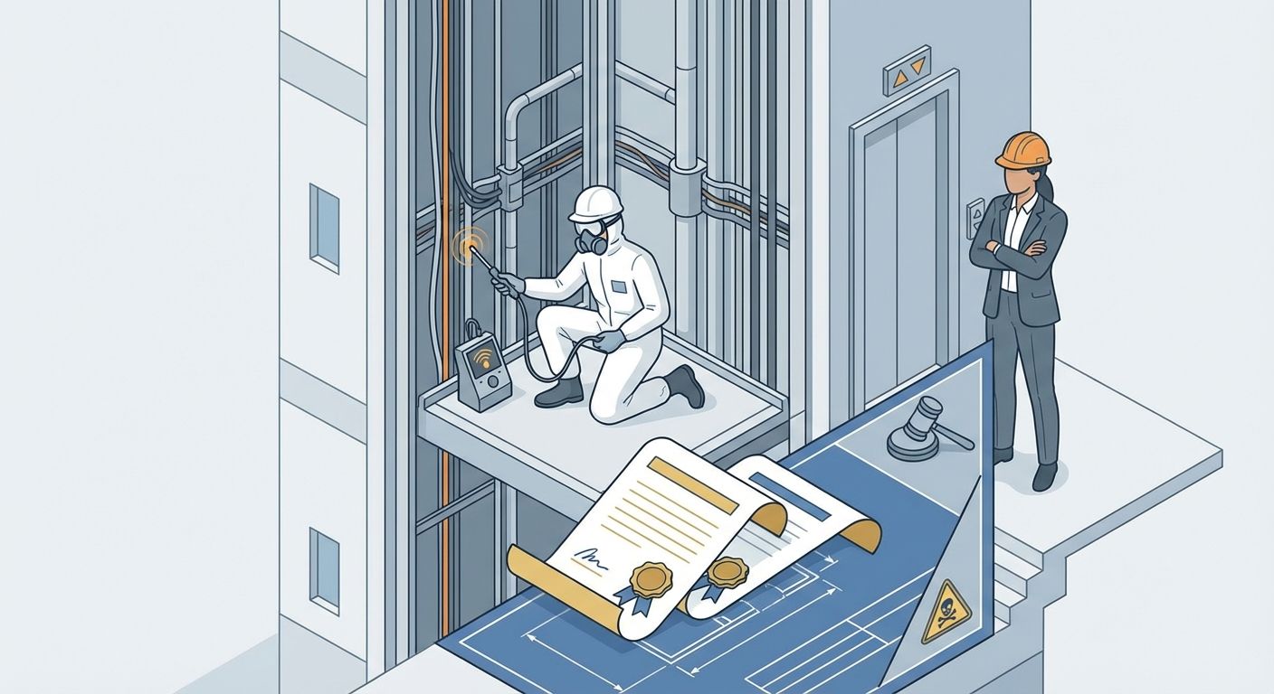 エレベーター更新工事にアスベスト調査はなぜ必要？法的義務を解説